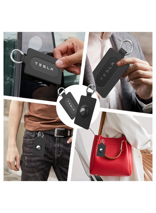 Card Airtag case apple air tag Wallet card Tesla key protective holder airtag2 anti-lost tracking device protective cover Airtag credit card Key case 2 in 1 for 3 Y S X Tesla key keychain, Airtags Card Case for Wallet, Purse, Handbag, Clutch, Backpack, Pocket - Image 4